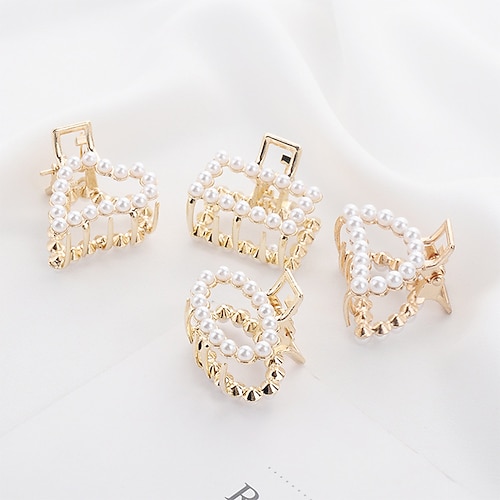 

4 Pieces Kids Girls' Vintage / Sweet Daily Geometric / Solid Colored Hole Hair Accessories Gold