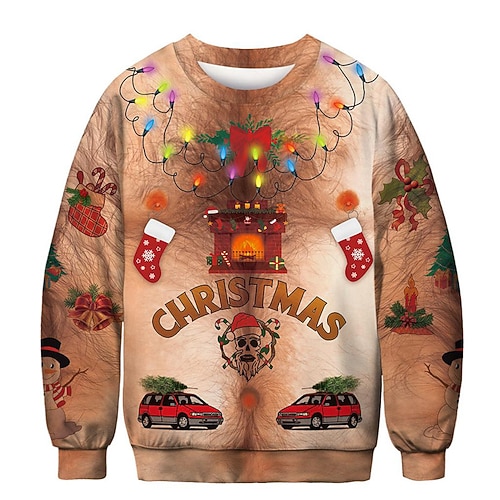 

Men's Unisex Sweatshirt Pullover Graphic Prints Ugly Christmas Print Christmas Daily Sports 3D Print Streetwear Designer Casual Hoodies Sweatshirts Long Sleeve Red