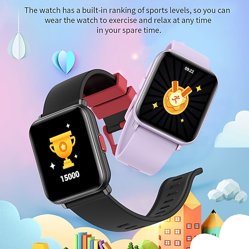

696 NY58 Smart Watch 1.4 inch Smart Band Fitness Bracelet Bluetooth Temperature Monitoring Pedometer Sleep Tracker Compatible with Android iOS Kid's Long Standby Message Reminder IP68 31mm Watch Case