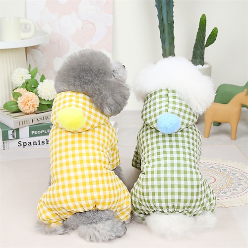 

Dog Cat Coat Hoodie Plaid / Check Solid Colored Cute Sweet Dailywear Casual Daily Winter Dog Clothes Puppy Clothes Dog Outfits Soft Green Pink Yellow Costume for Girl and Boy Dog Cotton S M L XL 2XL