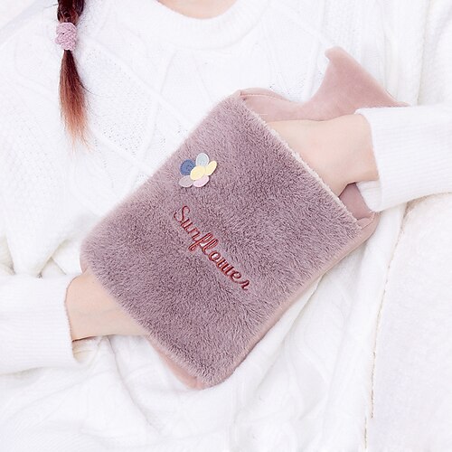 

Hot Water Bottle Rubber Warm Pouch with Soft Plush Cover Warm Winter Gift