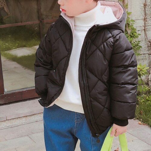 

Kids Unisex Coat Outerwear Plain Coat School Cute Adorable Black Blue Yellow Winter Fall 2-8 Years
