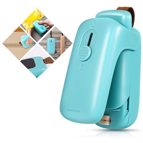 

Mini Bag Sealer Romsto Handheld Thermal Vacuum Sealer 2 in 1 Heat Sealer and Lanyard Cutter Portable Bag Resealer for Plastic Bags Food Storage Snack Freshness (2 AA Batteries Included)