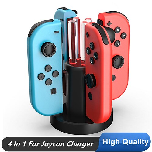 

Switch Joy-Con Charging Dock Station Compatible w/ Switch OLED - Charger Base Remote Accessories Docking Station For 4 Controllers