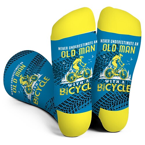 

Socks Cycling Socks Funny Socks Novelty Socks Men's Women's Bike / Cycling Breathable Soft Comfortable 1 Pair Graphic Cotton Blue S M L