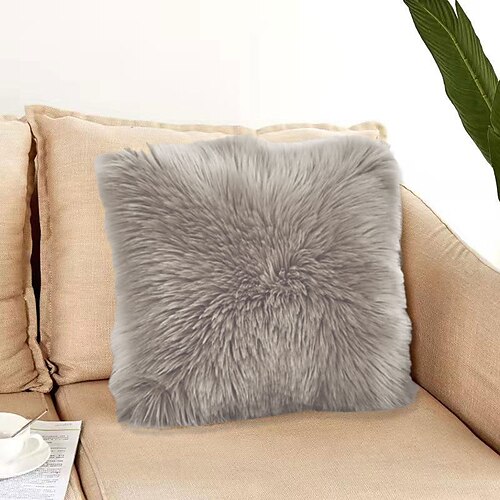 

Plush Double Side Cushion Cover 1PC Soft Decorative Square Throw Pillow Cover Cushion Case Pillowcase for Bedroom Livingroom Indoor Cushion for Sofa Couch Bed Chair