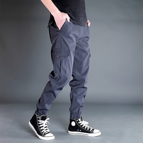

Per uomo Pantaloni cargo Pareggiatore Pantaloni Pantaloni da paracadute A cordoncino Vita elastica Multi tasca Liscio Comfort Indossabile Esterno Giornaliero Per uscire Sportivo Moda Verde militare