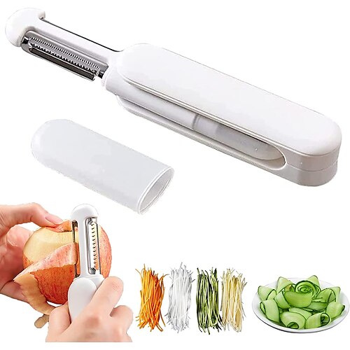 

3 in 1 Multifunctional Rotary Paring Knife,Stainless Steel Fruit & Vegetable Shredder,120° Rotation Blade Paring Knives for Kitchen Knife Gadgets