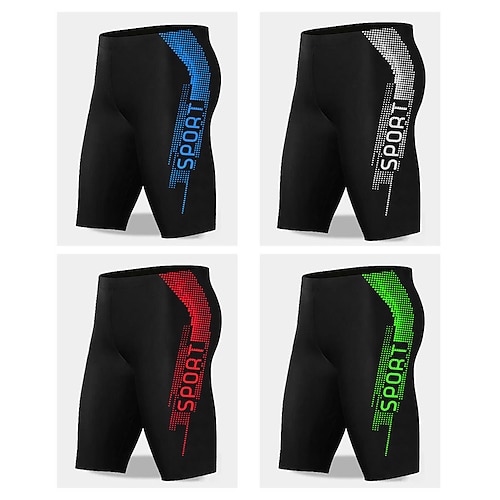 

Men's Swim Shorts Athletic Swimwear Bathing Suit Bottoms Swimming Surfing Racing Letter Swimwear Breathable Quick Dry Lightweight Polyester Beach Wear