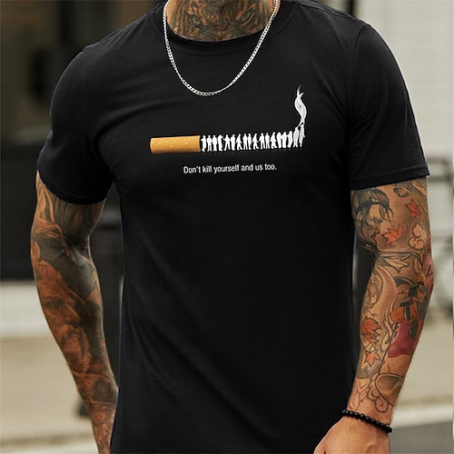 

Men's Unisex T shirt Tee Letter Crew Neck Black Print Outdoor Street Short Sleeve Print Clothing Apparel Sports Designer Casual Big and Tall / Summer / Summer