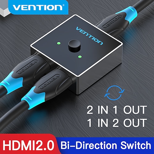 

Vention HDMI Splitter 4K 60Hz Bidirectional Switcher 1x2/2x1 HDMI Adapter 2 in 1 Switcher for HDTV Box PS4/3 HDMI