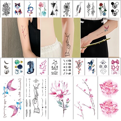 

3D Daisy Temporary Tattoos for Women Girls Flowers Fake Tattoos Body Art Stickers for Hand Neck Wrist Arm 25 Sheets