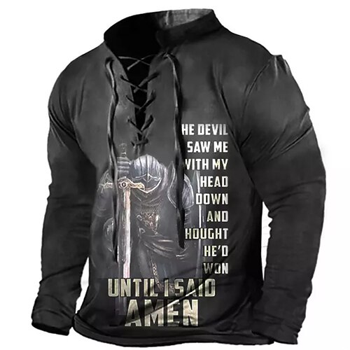 

Herre Unisex Sweatshirt bluse Sort Stående krave Bogstaver Tempelridderne Grafiske tryk Blondér Trykt mønster Sport & Udendørs Daglig Sport 3D-udskrivning Basale Gade Designer Forår & Vinter Tøj