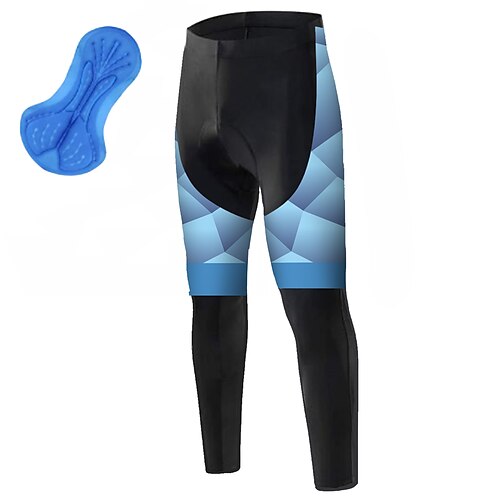 

21Grams Men's Cycling Tights Bike Bottoms Mountain Bike MTB Road Bike Cycling Sports Geometic 3D Pad Cycling Breathable Quick Dry Blue Polyester Spandex Clothing Apparel Bike Wear / Stretchy