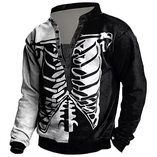 

Men's Unisex Sweatshirt Pullover Button Up Hoodie Standing Collar Color Block Graphic Prints Print Casual Daily Sports 3D Print Streetwear Designer Casual Clothing Apparel Hoodies Sweatshirts Long
