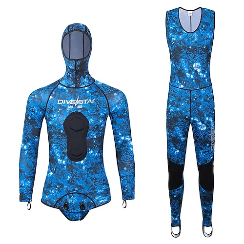 

Men's Rash Guard Dive Skin Suit UPF50 Breathable Quick Dry Long Sleeve Spandex Bathing Suit Swimsuit Hooded Swimming Surfing Snorkeling Beach Camo / Camouflage Spring Summer Autumn / Lightweight