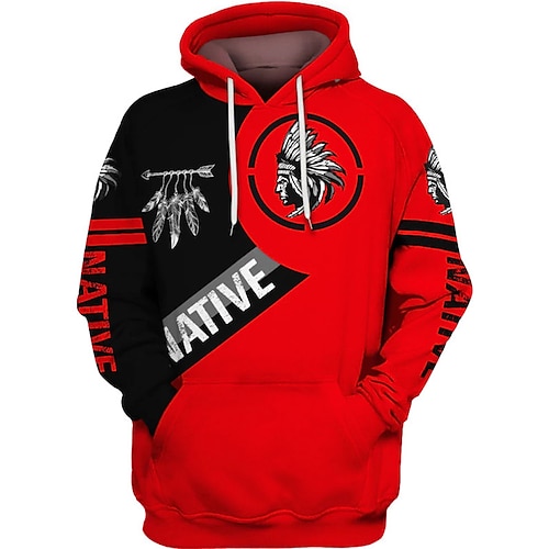 

Men's Unisex Pullover Hoodie Sweatshirt Red Hooded Color Block Graphic Prints Print Daily Sports 3D Print Streetwear Designer Casual Spring & Fall Clothing Apparel General Hoodies Sweatshirts Long