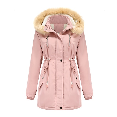 

Damen Übergröße Winterjacke Fleecejacke Tasche Glatt Outdoor Normal Langarm Mit Kapuze Standard Winter Herbst Helles Armee-Grün Schwarz Blau L XL XXL 3XL 4XL