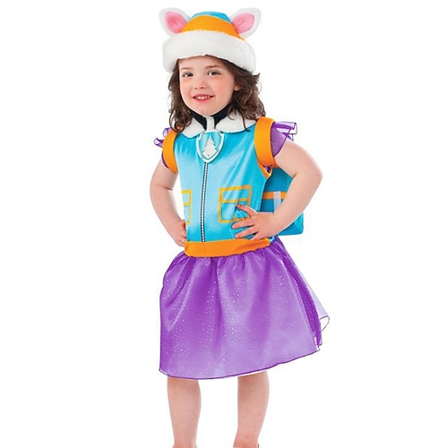 

Puppy Dress Outfits Masquerade Girls' Movie Cosplay Cosplay Costume Party Blue Dress Bag Hat Halloween Masquerade Polyester