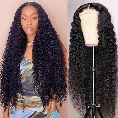 

Brazilian Wig Real Person Wig Headpiece 150% Density Front Lace Transparent Mesh 13x4 Kinky Curly 14-30 Inch