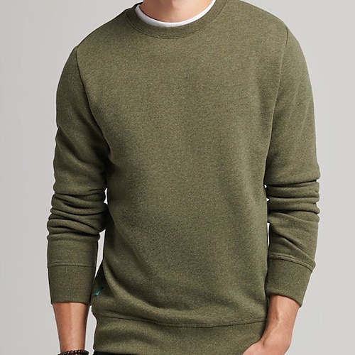 

Men's Sweatshirt Pullover Army Green Crew Neck Solid Color Sports & Outdoor Streetwear Streetwear Casual Athletic Winter Fall Clothing Apparel Hoodies Sweatshirts Long Sleeve / Spring