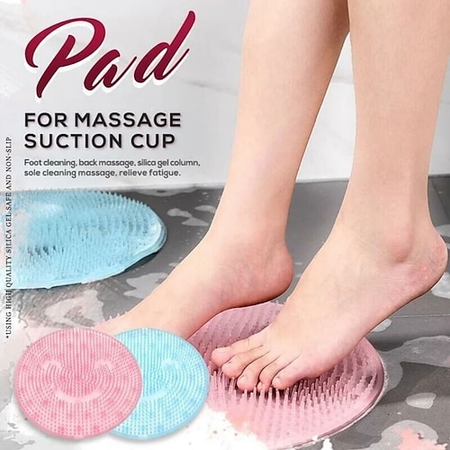 

Silicone Bath Massage Pad Round Lazy Bath Wash Feet Clean Dead Skin Shower Back Brush Non-Slip Massage Cushion