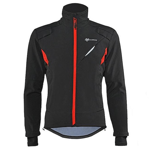 

ROCKBROS Men's Cycling Jacket Windbreaker Winter Thermal Warm Windproof Fleece Lining Breathable Bike Jacket Winter Jacket Mountain Bike MTB Road Bike Cycling City Bike Cycling Black Bike Wear