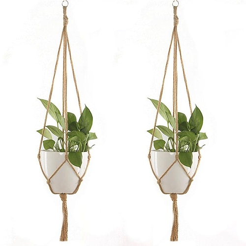 

Home Flower Pot Net Pocket Plant Hanging Flower Pot Handmade Diy Woven Hanging Basket Net Pocket Interior Decoration Hanging Basket