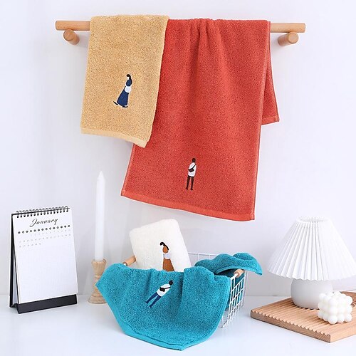 

Face Towel Cotton Blend Hand Machine Washable Super Soft Highly Absorbent Quick Dry For Bathroom Hotel Spa Solid 7534cm