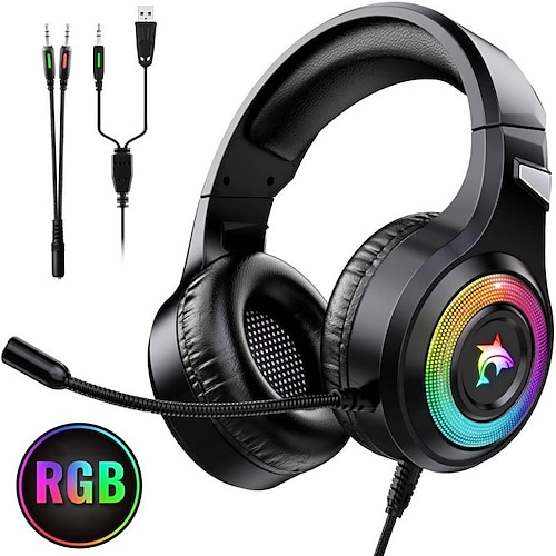 

Gaming Headset Xbox One Headset with Stereo Surround Sound PS4 Gaming Headset with Mic and LED Light Noise Cancelling Headset Compatible with PC PS4 PS5 Xbox One Mac