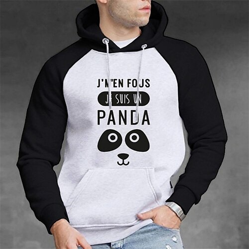 

Men's Hoodie Black And White Hooded Graphic Letter Print Sports & Outdoor Streetwear Cool Designer Casual Winter Fall Clothing Apparel Hoodies Sweatshirts Long Sleeve / Spring
