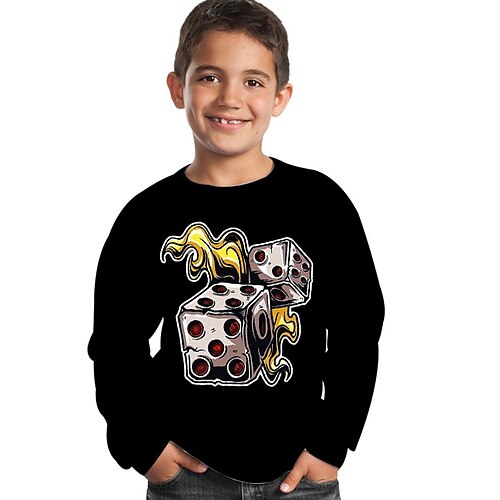 

Kids Boys Sweatshirt Graphic Outdoor 3D Print Long Sleeve Crewneck Active 3-12 Years Winter Black