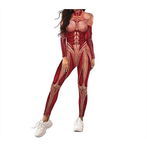 

Women's Jumpsuit Abstract Crew Neck Bodycon Party Holiday Bodycon Long Sleeve Red S M L All Seasons