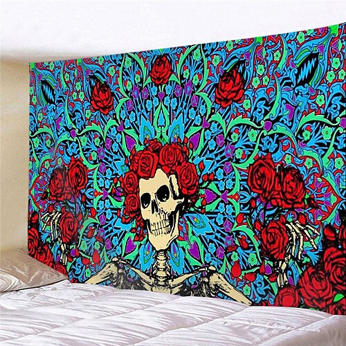 

El Día de los Muertos Large Wall Tapestry Art Decor Blanket Curtain Hanging Home Bedroom Living Room Decoration Polyester Day of Dead