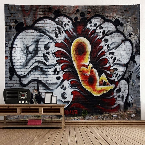 Graffiti Wall Tapestry Art Decor Blanket Curtain Hanging Home