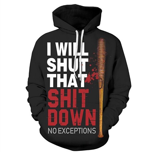 

Men's Unisex Pullover Hoodie Sweatshirt Hooded Letter Graphic Prints Print Daily Sports 3D Print Streetwear Designer Casual Clothing Apparel Hoodies Sweatshirts Long Sleeve Black