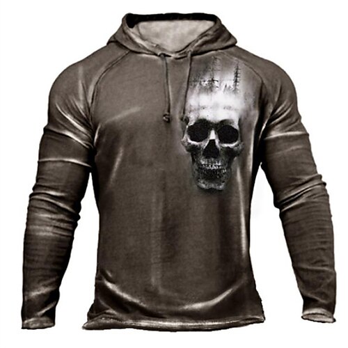 

Herren Unisex Hoodie Sweatshirt Kapuze Kaffee Mit Kapuze Farbblock Totenkopf Motiv Grafik-Drucke Patchwork Bedruckt Sport Natur Täglich Sport 3D-Druck Strassenmode Designer Casual Frühling Herbst