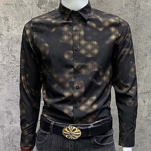 

Men's Shirt Graphic Shirt Graphic Turndown Black 3D Print Outdoor Street Button-Down Print Clothing Apparel Fashion Designer Casual Breathable / Long Sleeve / Long Sleeve