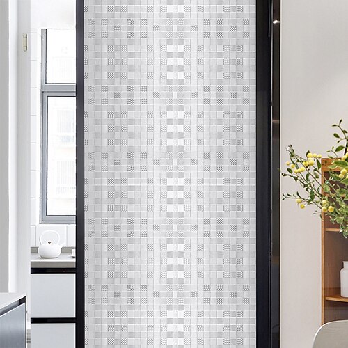 

10045cm PVC Frosted Static Cling Geometry Glass Film Window Privacy Sticker Home Bathroom Decortion / Window Film / Window Sticker / Door Sticker Wall Stickers for bedroom living room