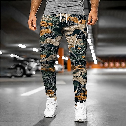 

Men's Sweatpants Joggers Trousers Drawstring Elastic Waist 3D Print Graphic Prints Spray Comfort Breathable Sports Outdoor Casual Daily Streetwear Designer Navy Blue Micro-elastic / Elasticity