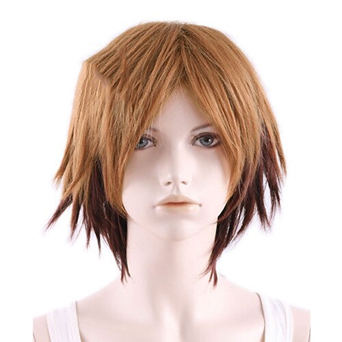

DEVIL SURVIVOR 2 Shijima Daichi Short Two Tone Brown Anime Cosplay Wig