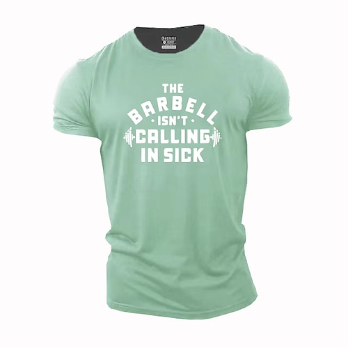 

Men's Unisex T shirt Tee Letter Graphic Prints Crew Neck Army Green Short Sleeve Hot Stamping Outdoor Street Print Tops Sports Designer Casual Big and Tall / Summer / Summer