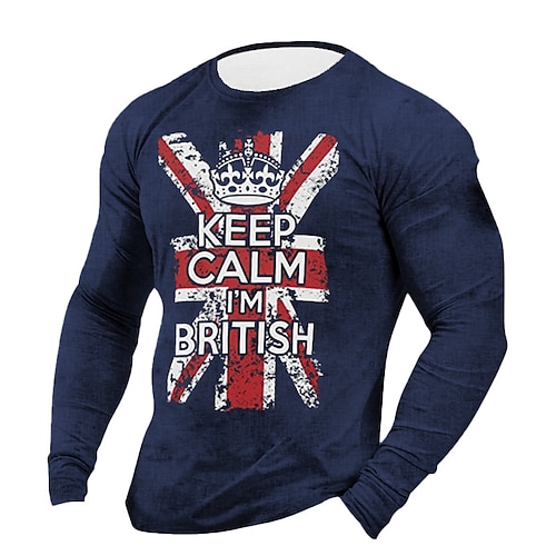 

Men's Unisex T shirt Tee Graphic Prints National Flag Crew Neck Dark Green Brown Navy Blue Coffee Black 3D Print Outdoor Street Long Sleeve Print Clothing Apparel Basic Sports Designer Casual