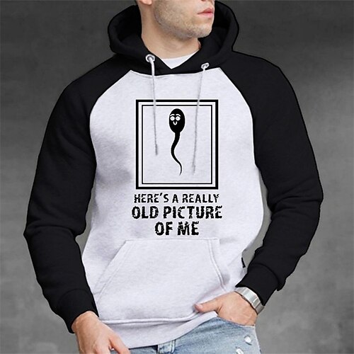 

Men's Hoodie Black And White Hooded Graphic Letter Print Sports & Outdoor Streetwear Cool Designer Casual Winter Fall Clothing Apparel Hoodies Sweatshirts Long Sleeve / Spring