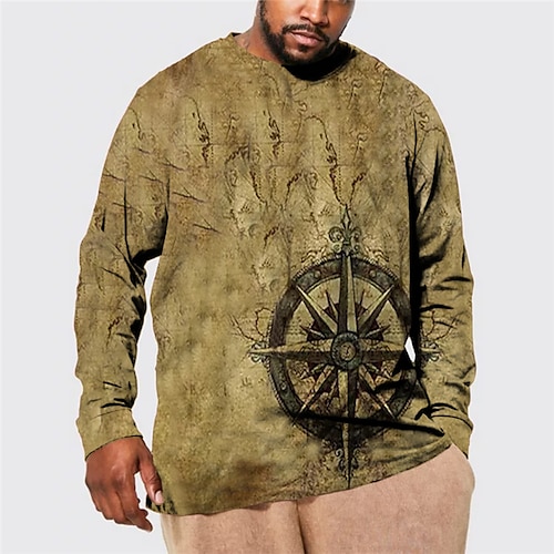 

Men's Plus Size T shirt Tee Big and Tall Graphic Prints Crew Neck Spring Fall Designer Plus Size Basic Comfortable Outdoor Street Tops