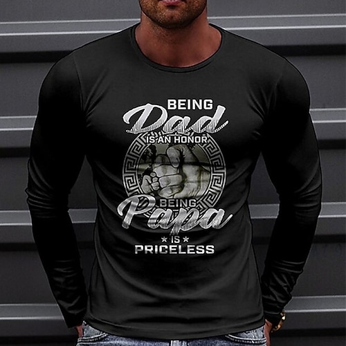 

Men's Unisex T shirt Tee Graphic Prints Hand Crew Neck Black Long Sleeve 3D Print Outdoor Street Print Tops Basic Sports Casual Big and Tall