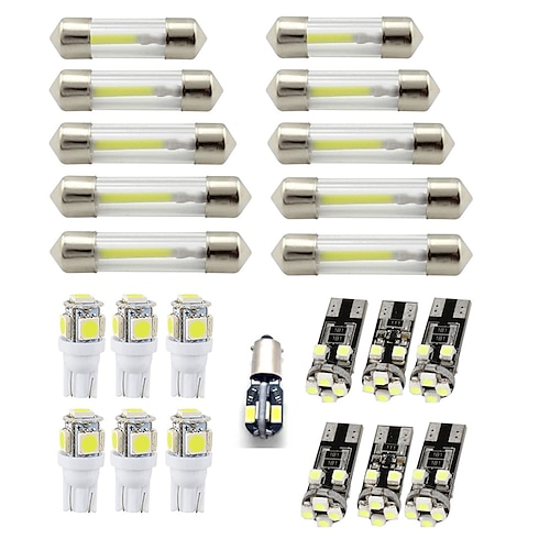 

23pcs Interior LED Bulb Kits T10 w5w Ba9s T4W Lamp LED Bulb C5W 31 36 39 42mm LED Bulb for Dome Card License Lamp in the Vehicle