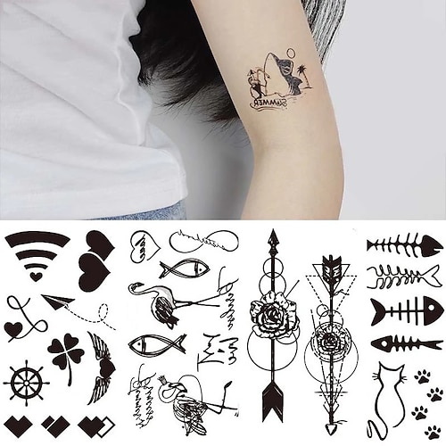 

4 PCS Woman temporary tattoo sticker for body arm makeup accessories ultra thin sheets water transfer fake tattoo film