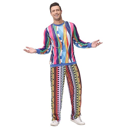 

Hippie Vintage Hip Hop Party Costume Masquerade Men's Costume Vintage Cosplay Performance Party Halloween Long Sleeve Costume