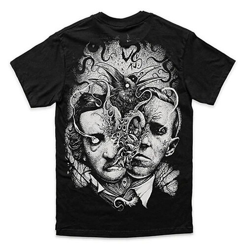

Men's Unisex T shirt Tee Graphic Prints Crew Neck Black Short Sleeve 3D Print Outdoor Street Print Tops Sports Designer Casual Big and Tall / Summer / Summer